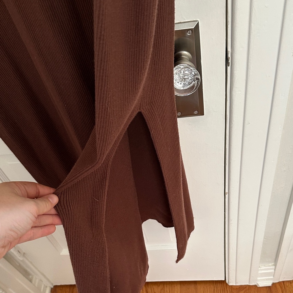 Anthropologie Brown V-Neck Maxi Dress - Picture 4 of 5